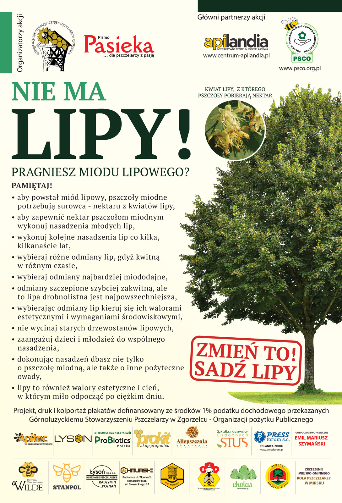 Pasieka nr 94 ([PAS94], marzec-kwiecień 2019, Plakat-lipa-2019-poMW)