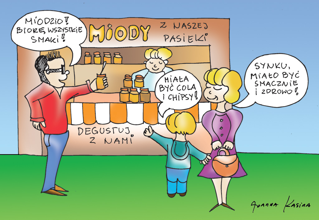 Pasieka nr 95 ([PAS95], maj - czerwiec 2019, Rys 3_Sprzedawca miodu PLASK)